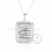 Biwa Fresh Water Pearl Gemstone Long Chain Necklace For Women In Wholesale